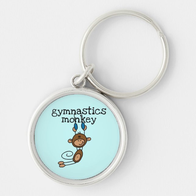 Gymnastics Monkey Tshirts and Gifts Key Ring (Front)