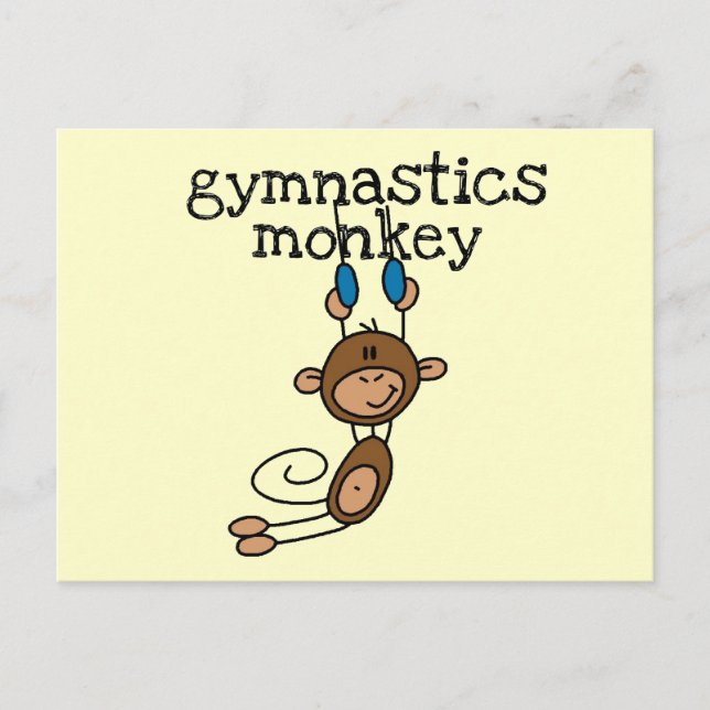 Gymnastics Monkey Tshirts and Gifts Postcard (Front)