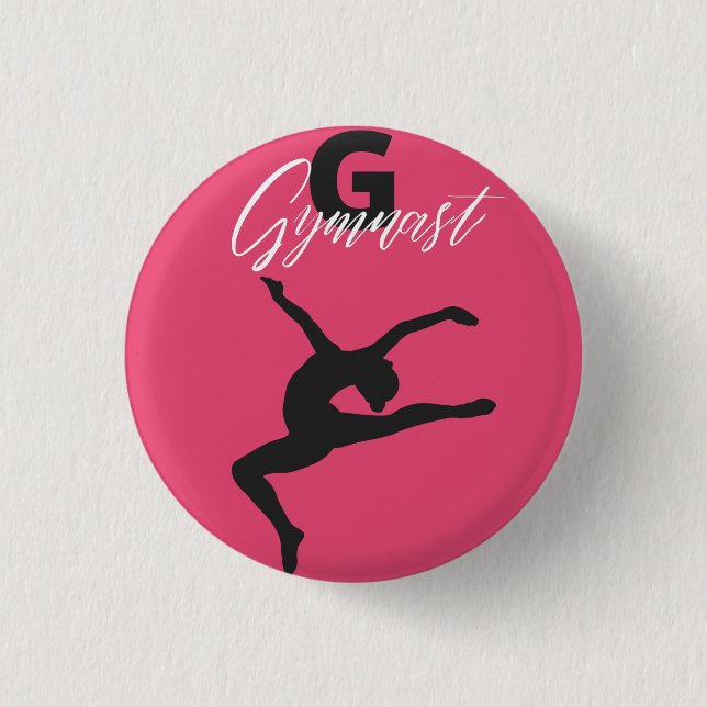 Gymnastics Monogram G is for Gymnast   3 Cm Round Badge (Front)