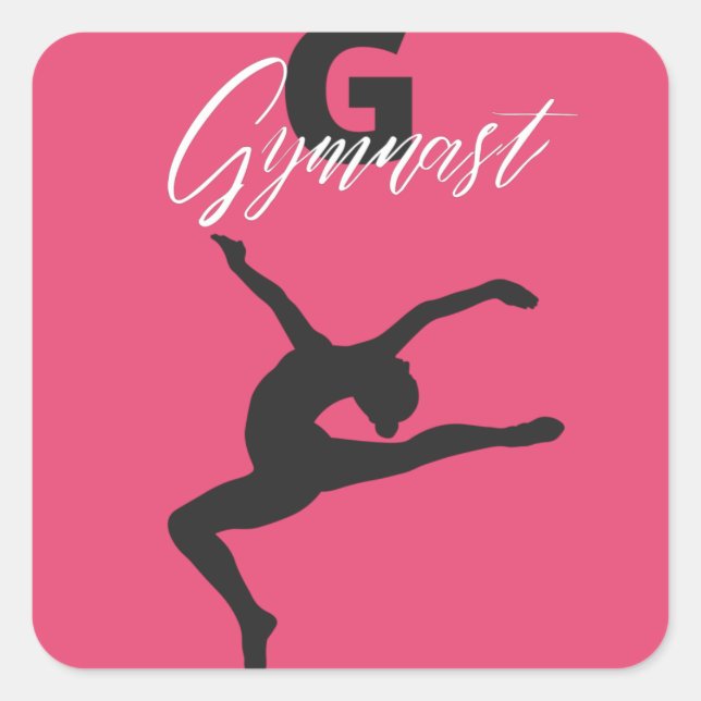 Gymnastics Monogram G is for Gymnast   Square Sticker (Front)