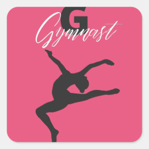 Gymnastics Monogram G is for Gymnast   Square Sticker