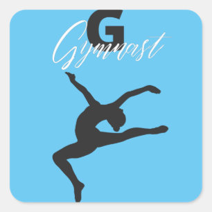 Gymnastics Monogram G is for Gymnast    Square Sticker