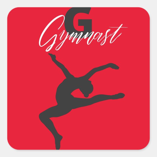Gymnastics Monogram G is for Gymnast     Square Sticker (Front)