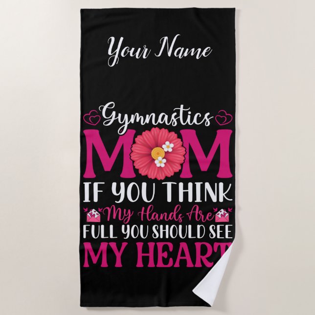 Gymnastics Mum Beach Towel (Front)