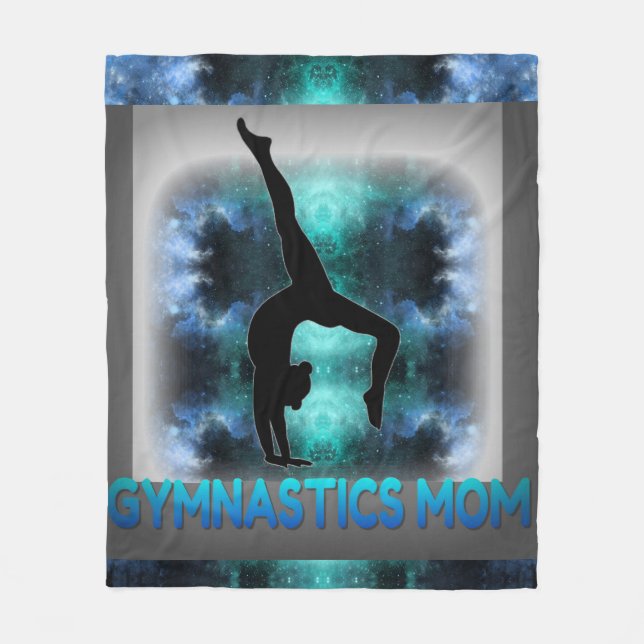 "Gymnastics Mum" fleece blanket. (Front)