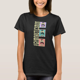 Gymnastics Mum Life Hair Bun Mother's Day Sport Fi T-Shirt