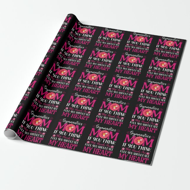Gymnastics Mum Wrapping Paper (Unrolled)