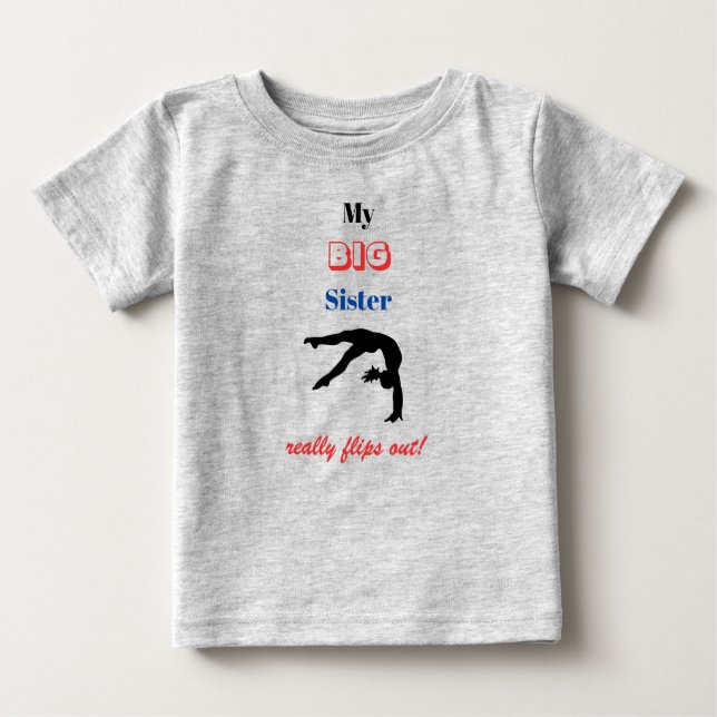 Gymnastics "My Big Sister" Flips T-Shirt (Front)