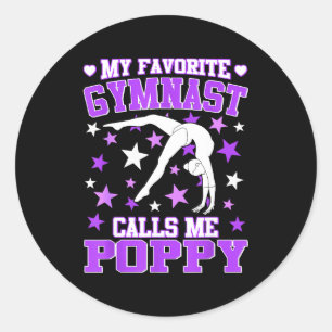 Gymnastics My Favorite Gymnast Calls Me Ppy Classic Round Sticker