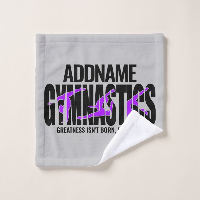 Gymnastics NAME Acrobatic Team Handspring Gymnast Bath Towel Set (Wash Cloth)