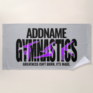 Gymnastics NAME Acrobatic Team Handspring Gymnast  Beach Towel