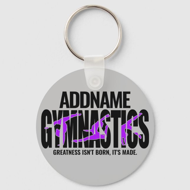 Gymnastics NAME Acrobatic Team Handspring Gymnast  Key Ring (Front)