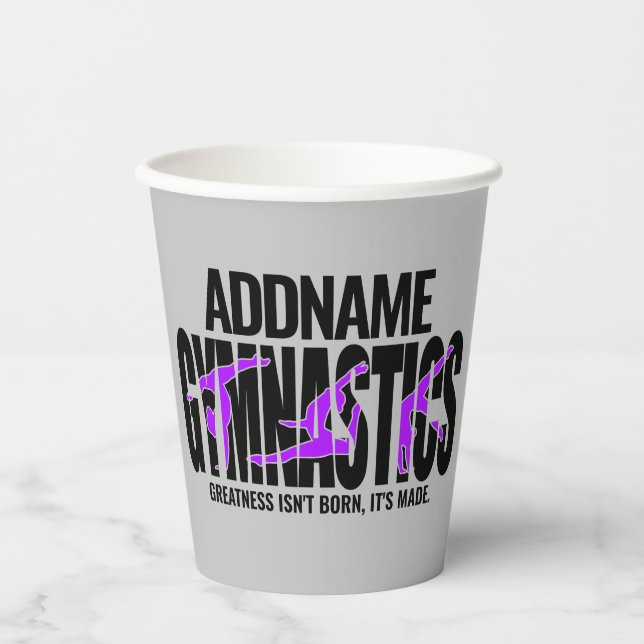 Gymnastics NAME Acrobatic Team Handspring Gymnast  Paper Cups (Front)