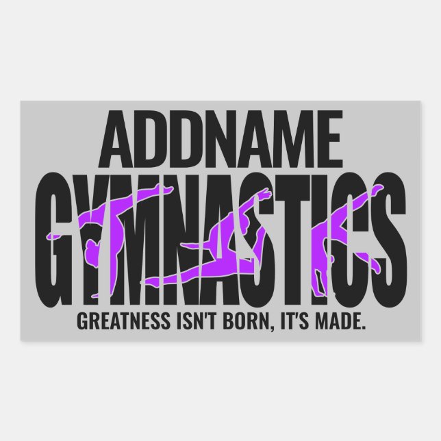 Gymnastics NAME Acrobatic Team Handspring Gymnast  Rectangular Sticker (Front)