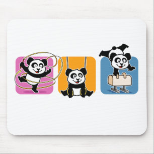 Gymnastics Pandas Mouse Pad
