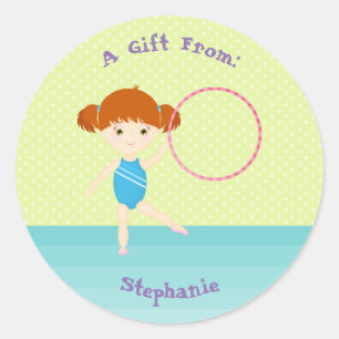 Gymnastics Party Classic Round Sticker