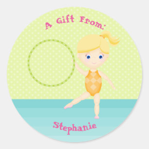 Gymnastics Party Classic Round Sticker