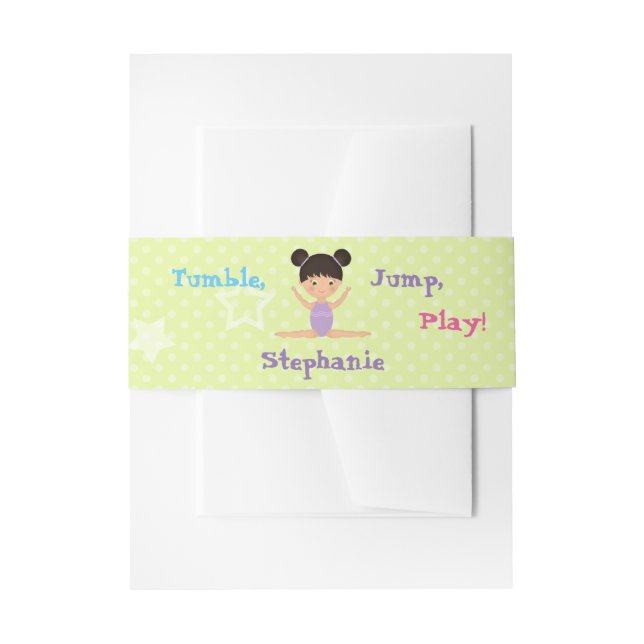 Gymnastics Party Invitation Belly Band (Front Example)