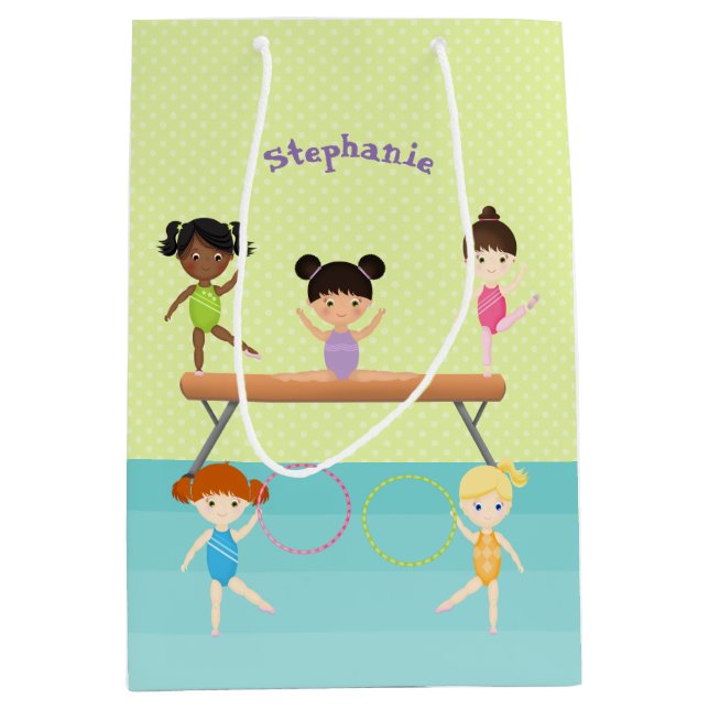 Gymnastics Party Medium Gift Bag (Front)