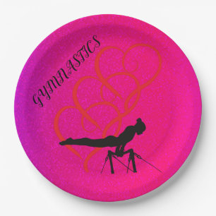 Gymnastics party plates for girl's.