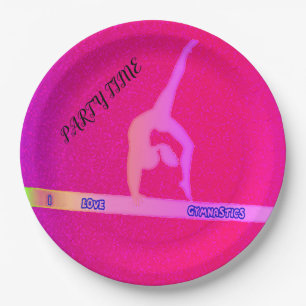 Gymnastics" party time" paper plates for girl's.