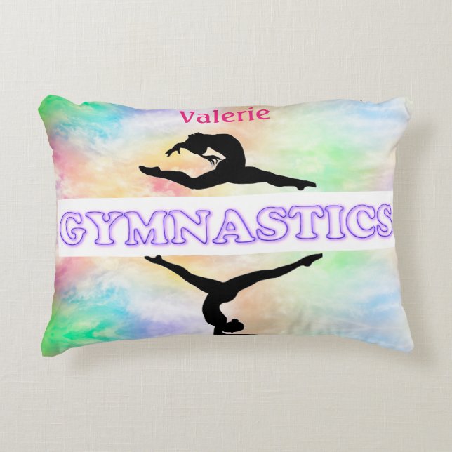 Gymnastics Pastel Girls Fleece Blanket Decorative Cushion (Front)