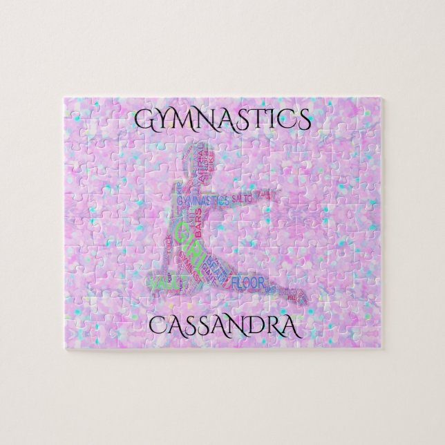GYMNASTICS pastel puzzle with personalized name (Horizontal)