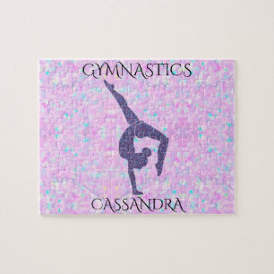 GYMNASTICS pastel puzzle with personalized name