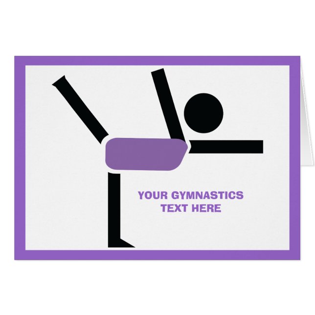 Gymnastics performer horizontal greeting card (Front Horizontal)