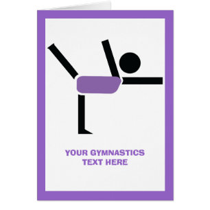 Gymnastics performer vertical greeting card