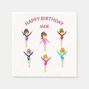 Gymnastics personalised BIRTHDAY Napkin