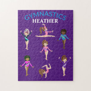 Gymnastics personalised gymnast girl's jigsaw puzz jigsaw puzzle