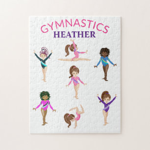 Gymnastics personalised gymnast girl's jigsaw puzz puzzle