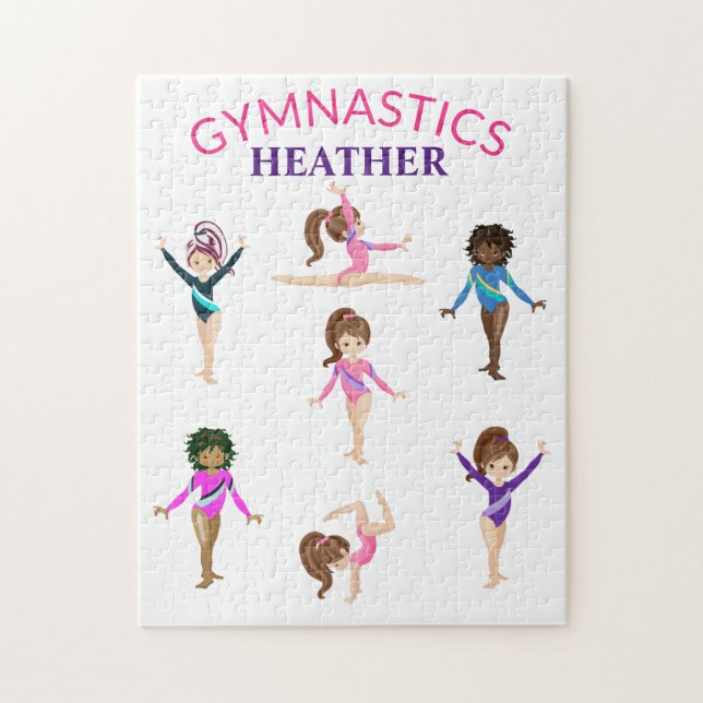 Gymnastics personalised gymnast girl's jigsaw puzz puzzle (Vertical)
