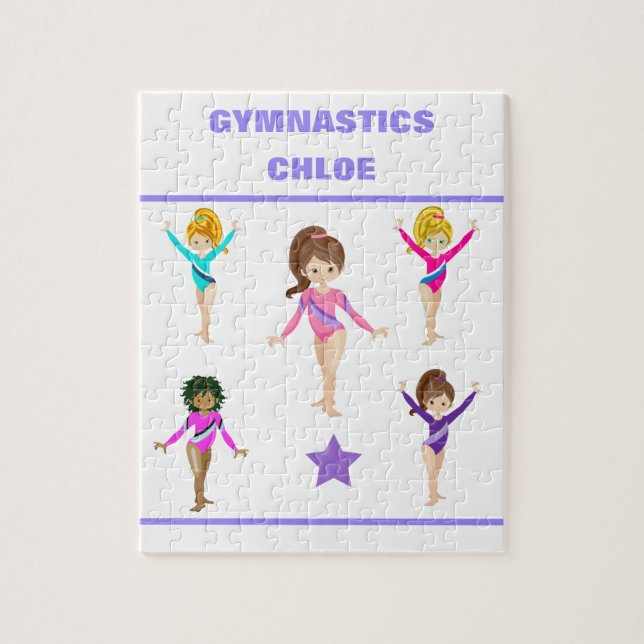 Gymnastics personalised gymnast girl's puzzle. jig jigsaw puzzle (Vertical)