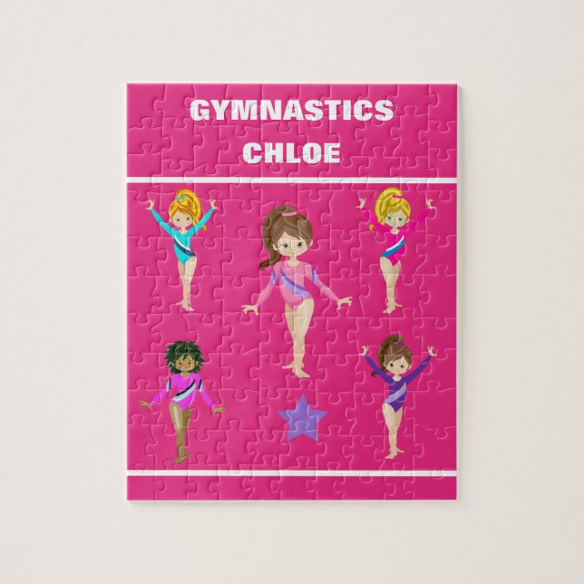 Gymnastics personalised gymnast girl's puzzle. jig jigsaw puzzle (Vertical)