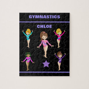Gymnastics personalised gymnast girl's puzzle. jigsaw puzzle