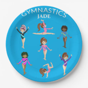 Gymnastics personalised gymnast PAPER PLATES