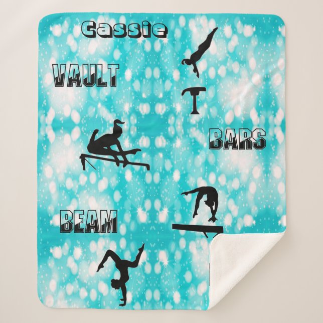 Gymnastics Personalised Sherpa Blanket (Front)