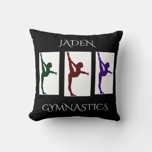 Gymnastics personalized name throw pillow. cushion