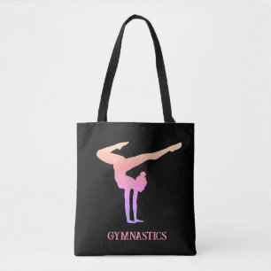 Gymnastics Pink Glitter Personalized  Tote Bag