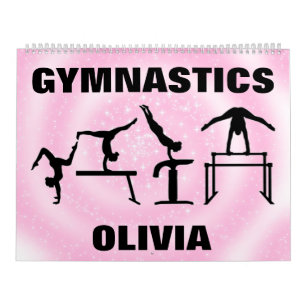 Gymnastics Pink Sparkle Swirl Calendar