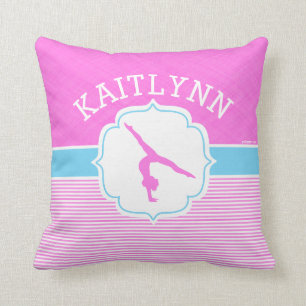 Gymnastics Pink Stripes with Baby Blue Cushion