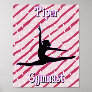 Gymnastics Pink White Peppermint Candy Sprinkle Poster
