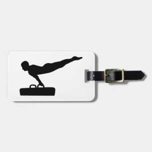 Gymnastics pommel horse luggage tag