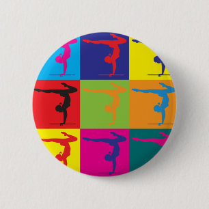 Gymnastics Pop Art 6 Cm Round Badge
