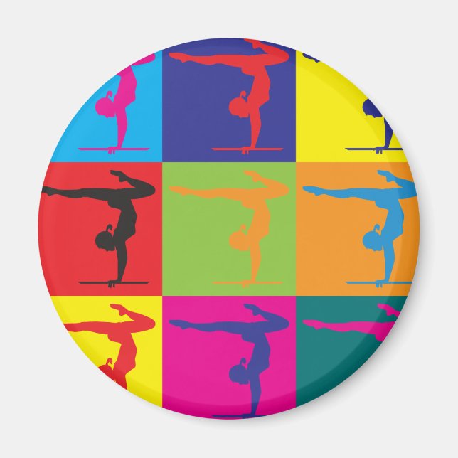 Gymnastics Pop Art Magnet (Front)