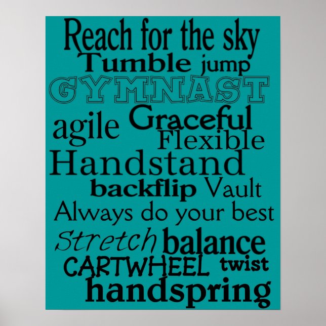 Gymnastics Poster Subway Art Wall Decoration (Front)