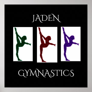 Gymnastics poster with personalized name.
