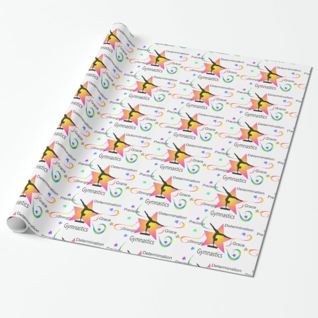 Gymnastics - Precision Strength Determination Grac Wrapping Paper (Unrolled)